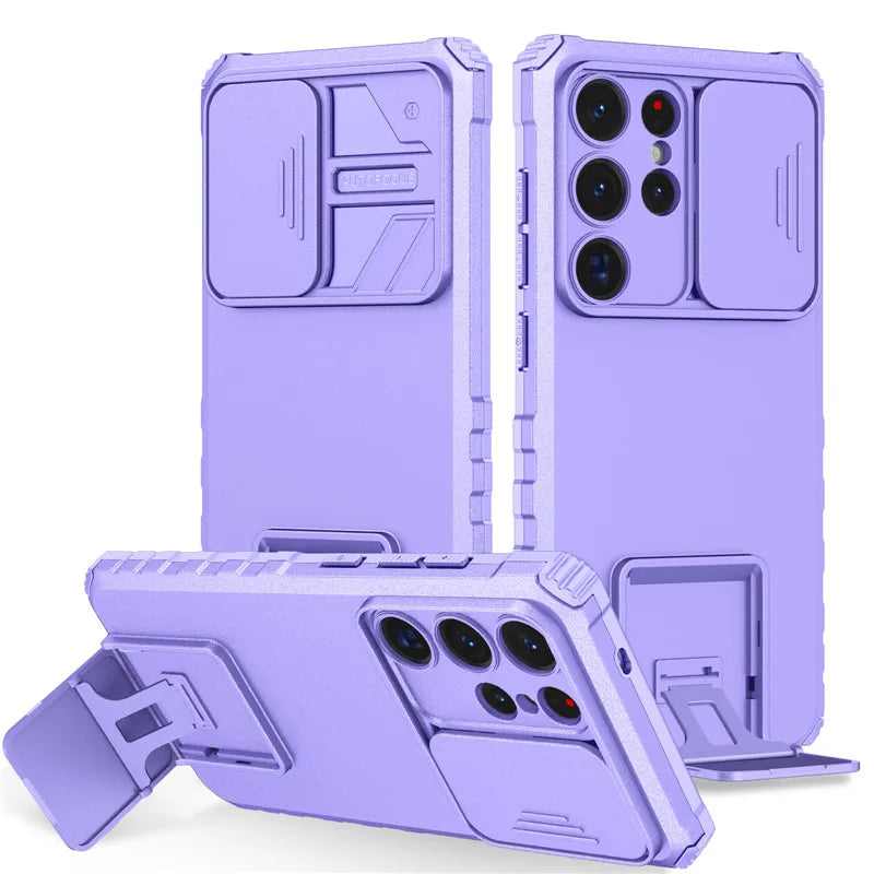 Shockproof Armor Funda For Samsung Galaxy S20 FE S21 S22 S23 S24 Plus Note 20 S25 Edge S26 Ultra 5G Slide Lens Protect Case