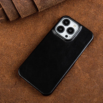 Oil Wax Luxury Genuine Leather Cover Case for Iphone 14 13 12 18 Pro Max 16 Case for Iphon Aesthetic Vintage Retro with 8 Colour
