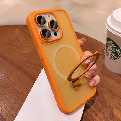 Luxury Magnetic Holder Armor Shockproof Wireless Charging Phone Case for iPhone 18 17 16 15 14 13 12 11 Pro Max Air Cases Cover