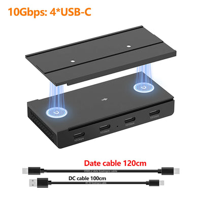 10Gbps USB HUB Desk Magnetic USB3.2 Splitter Adapter High Speed Data Transfer For MacBook Pro iMac Pro PC Laptops Accessories
