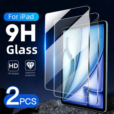 2Pcs Tempered Glass Screen Protector For iPad Pro Air 13 11 12.9 2025 M5 M4 M3 M2 Air 5 4 10th 9th Generation Mini 6 7 HD Film