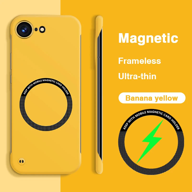 Candy Colors Slim Phone Case for iPhone 16 Pro Max Plus 16E 5G Magnetic Wireless Charging Shockproof Frameless Simple Back Cover