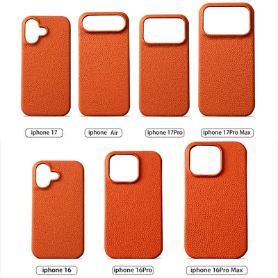 for Magsafe Case for iPhone 18 17 15 16 Pro Max Air 17Pro Natural Cowhide Lychee Leather Magnetic Protector Luxury Phone Cover