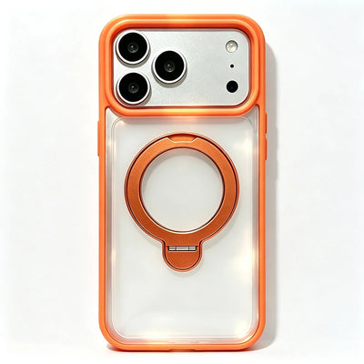 Magnetic Phone Case With 360 Rotatable Metal Kickstand, Clear Shockproof Protective Cover With IPhone 17 Pro Max 16 15 14 13 12 All Models