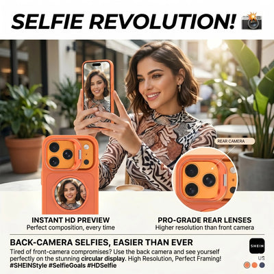 Multifunctional Smart Display Window Phone Case Compatible With IPhone17/17 Pro/17 Pro Max, Carbon Fiber Texture Shockproof Cover With Rear Camera Preview, Message Notification, Music Control & Custom Dynamic Wallpaper Dial