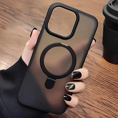 Luxury Magnetic Holder Armor Shockproof Wireless Charging Phone Case for iPhone 18 17 16 15 14 13 12 11 Pro Max Air Cases Cover