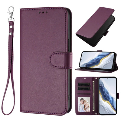 Solid Color Flip Wallet Leather Case For iPhone 17 13 14 15 16 12 Pro Max Air 16E 16 15 14 Plus 12 13 Mini Lanyard Back Cover