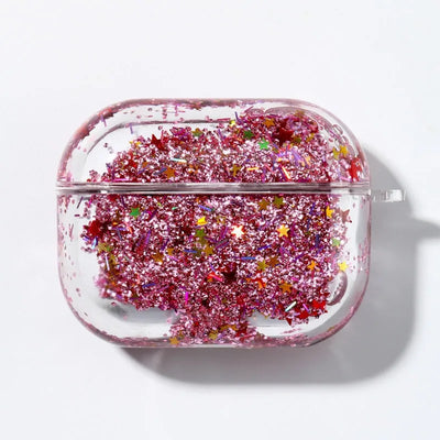 Guicksand Glitter Sequin Earphone Cover For Apple AirPods Pro 3 2 Air Pods 4 3 2 1 Crystal Hard Transparent Protective Case