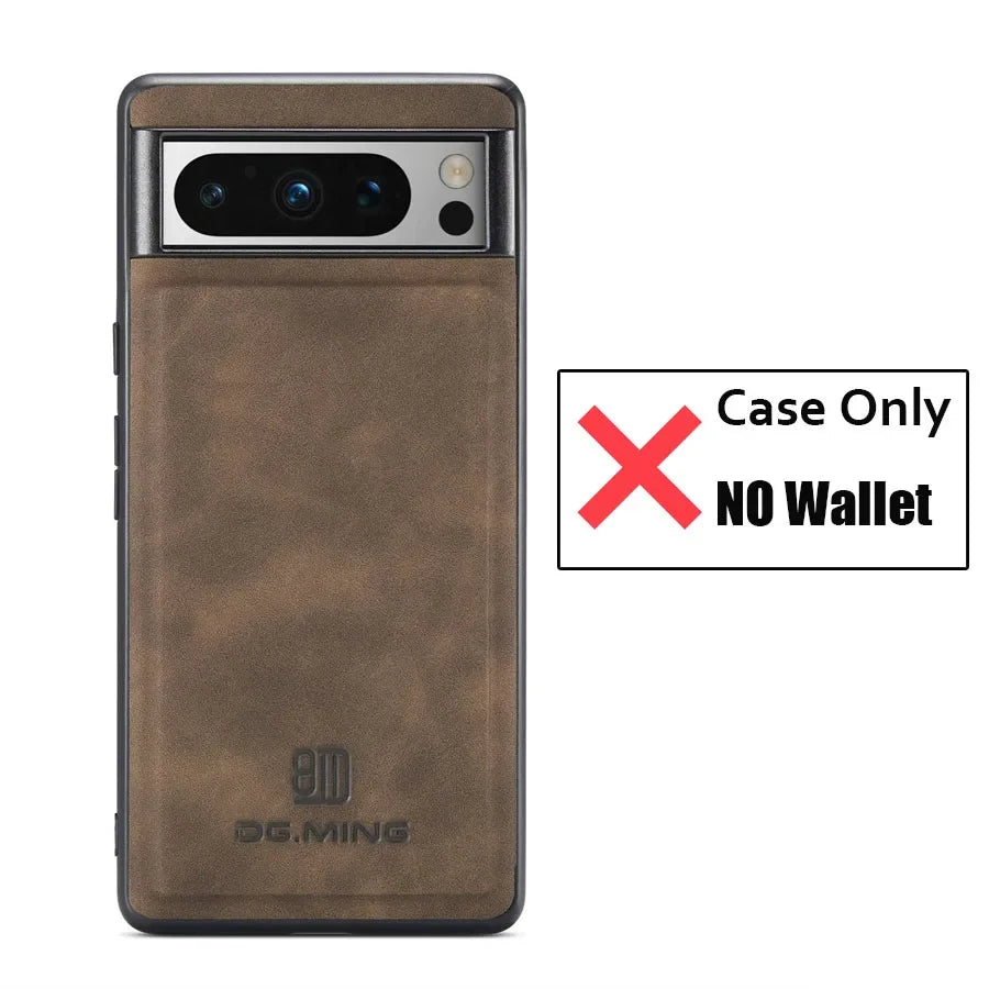 Luxury Magnetic Leather Wallet Case for Google Pixel 9 Pro 8 7 7A 6 6A Fold Pixel9 XL Pixel7 Kickstand Credit Card Holder Cover
