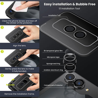Metal Individual Ring Camera Lens Protector for Samsung Galaxy Z Flip 8 7 6 5 4 ZFlip Flip7 Flip8 Tempered Glass Film Full Cover