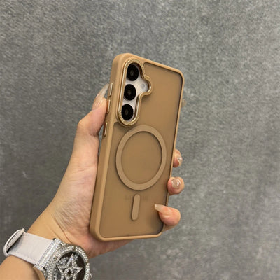 Luxury Matte Magnetic Lanyard Case for Samsung Galaxy S26 S25 Ultra S23 Plus S24 FE Hand Wrist Strap Frosted Shockproof Cover