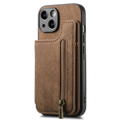 Zipper Card Solt Wallet Leather Case For iPhone 16 Pro Max 17 Air 15 14 Plus 13 12 11 Se2022 Pocket Magnetic Double Buckle Cover