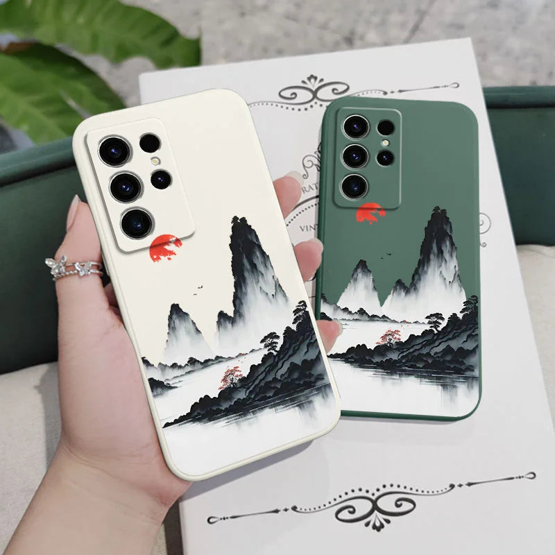 Sunset Red Phone Case For Samsung Galaxy S25FE  S24 S23 S22 S21 S20 S10 S10E S9 Ultra Plus FE Note 20 Ultra 10 9 Plus Cover