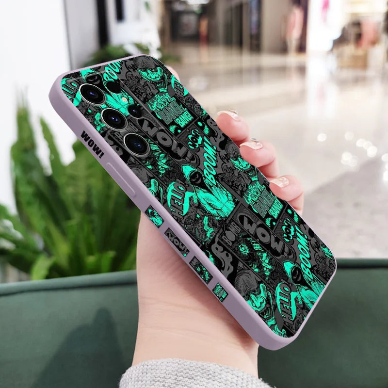 Blackened Clown Phone Case For Samsung Galaxy S25 S24 S23 S22 S21 S20 S10 S10E S9 Ultra Plus FE Note 20 Ultra 10 9 Plus Cover
