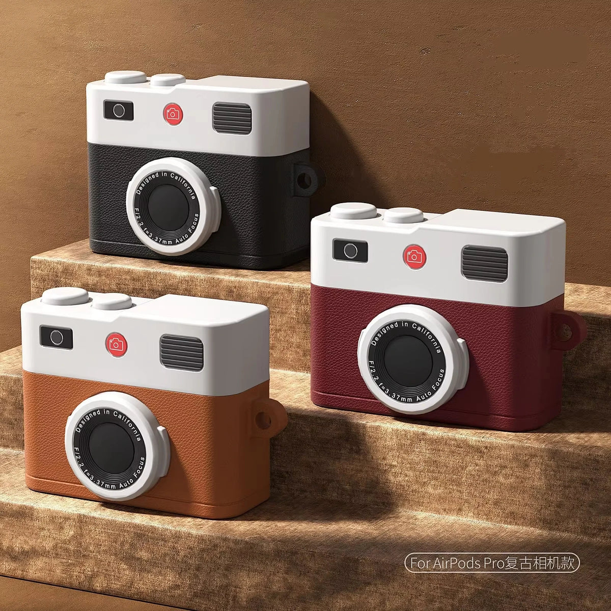 Retro Camera Design Wireless Headset Earphone Case Soft Silicone Protective Cover for AirPods 2 3 4 Pro Pro2 Earphone Accessory