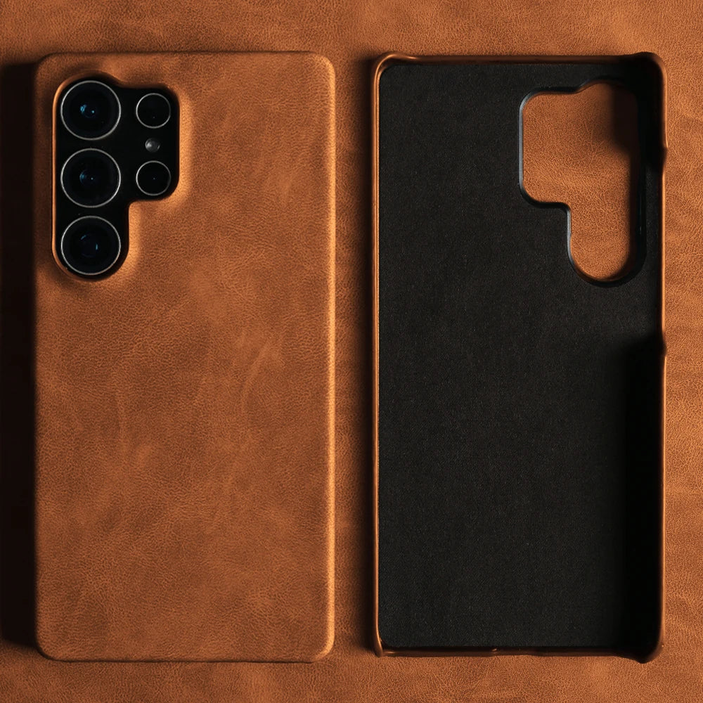 For Samsung S26 PLUS Leather Shockproof Phone Case for Galaxy S25 Edge S24 S23Ultra S22 S21 S20FE Fashion Business Cover Fundas