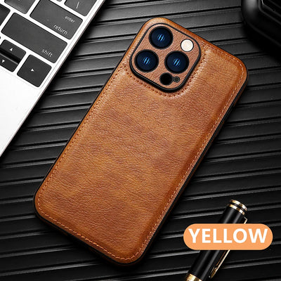 Luxury Solid Color Leather Bumper Soft Phone Case For iPhone 16 Pro Max 14 11 12 13 15 Pro Max Camera Lens Protection Back Cover