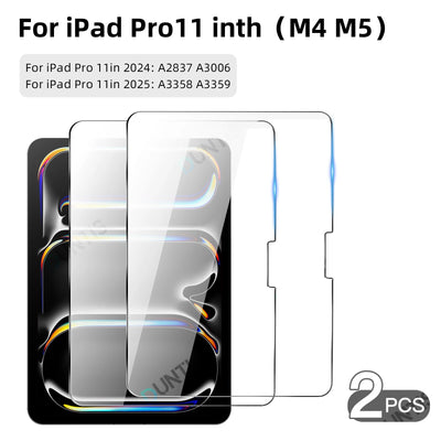 2Pcs Tempered Glass Screen Protector For iPad Pro Air 13 11 12.9 2025 M5 M4 M3 M2 Air 5 4 10th 9th Generation Mini 6 7 HD Film