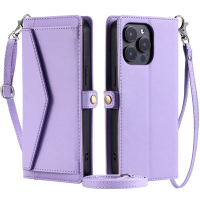 Crossbody Leather Wallet Case For IPhone 18 17 16 Pro 15 14 13 12 11 Pro Max Air 16E 17E XS XR SE 8 7 Card Solt Pocket Cover