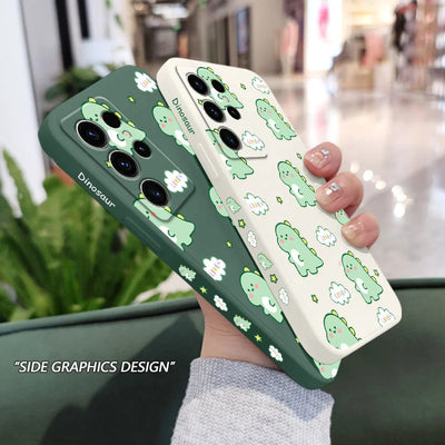 Cloud Dinosaur Phone Case For Samsung Galaxy S25FE S24 S23 S22 S21 S20 S10 S10E Ultra Plus FE Note 20 Ultra 10 Plus Cover