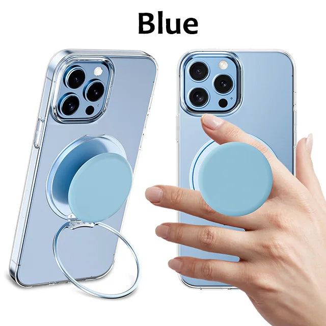 Grippopso Mobile Phone Finger Holder Socket Magnetic Cell Phone Grip Stand Finger Ring Kickstand Rotation Universal Phone Stand