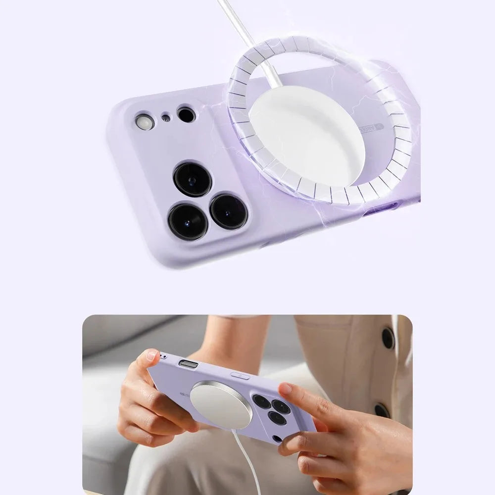 Original Liquid Silicone Phone Case For iPhone 17 16 Pro Max Air For Magsafe Magnetic Cases For iPhone 13 14 15 18 Pro Max Cover