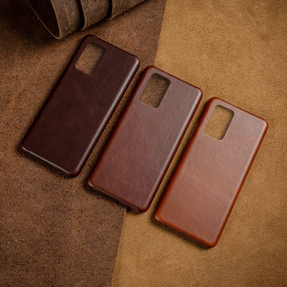 Hand Made Genuine Leather Cases for Samsung Galaxy S26 S25Plus S24 Ultra S23 S22 Aesthetic Vintag Pattern Phone Cover Back Capa