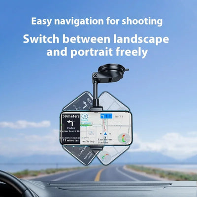 Eary Car Phone Mount Dashboard Windshield Holder With Strong Suction Cup Adjustable Arm 360°Rotation Car Bracket for All Phones