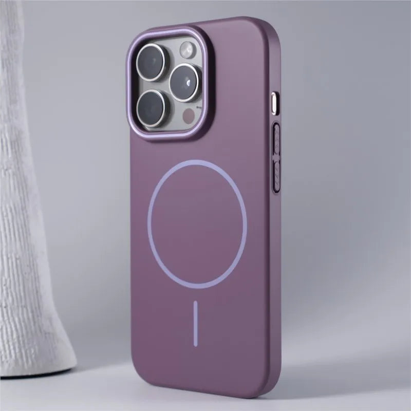 Luxury Original Hard PC For Magsafe Case for iPhone 17 Air 16 15 14 Plus 13 12 Mini 11 Pro Max Shockproof Matte Magnetic Cover