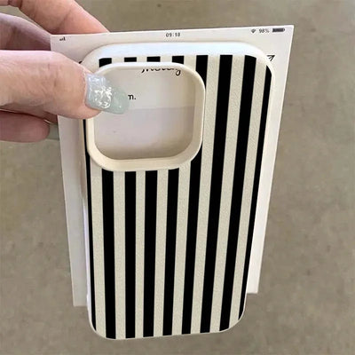 Colorful Striped Minimalist INS Couple Phone Case For iPhone 18 17 16 11 13 12 14 15 Pro Max X XR 7 8 Plus 16E 16 17 Pro Cover