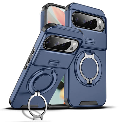 Armor Magnetic Ring Bracket Case For Google Pixel 11 10 9 Pro XL 10Pro For Pixel 9A 8A 7 Pixel 10 11 Pro Slide Lens Protect Case