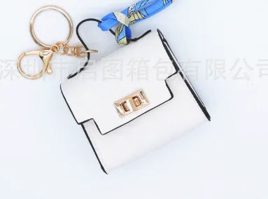 Luxury Fashion Mini Headphone Bag For Airpods 4 3 2 Pro 2 Galaxy Buds 3/3Pro Leather Purse Pendant Mini Keychain