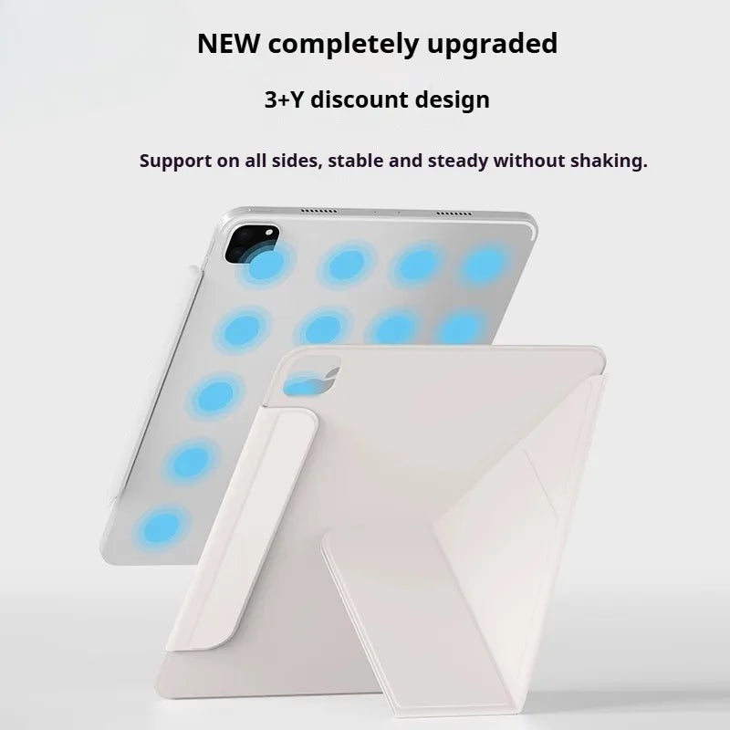 RBP Y-Shaped Folding Case Magnetic iPad A16 10/11th Gen, iPad Pro 11 13 12.9 Air 11 Air4/5 Mini 6 With Magnetic Detachable Cover