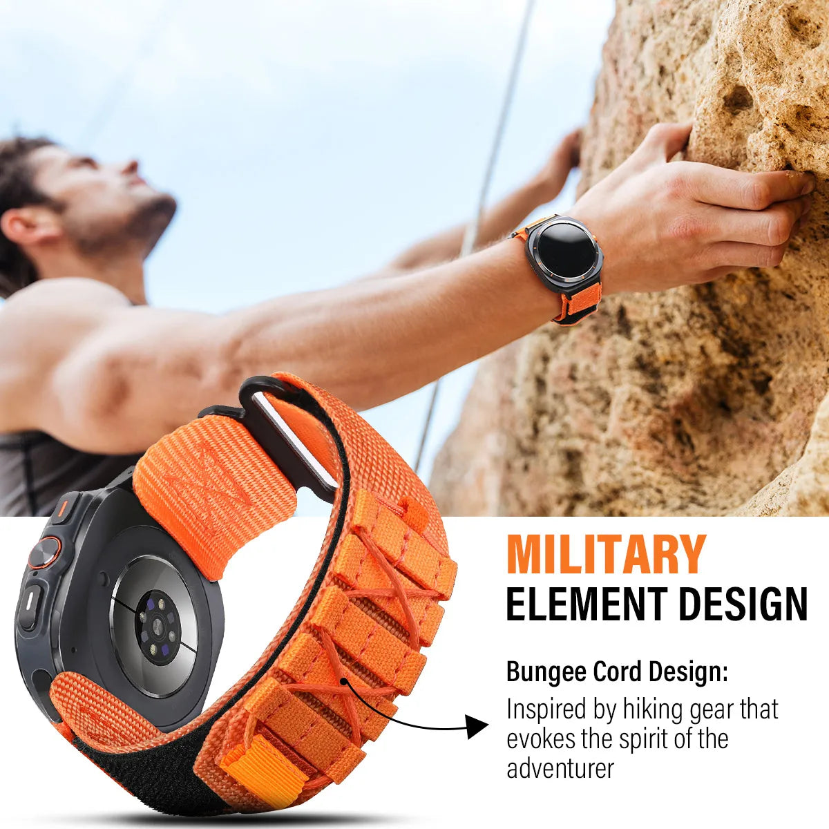 Braided Band Compatible with Samsung Galaxy Watch Ultra 47mm (2024/2025 Model) Replacement Band, Nylon Loop Strap for Men