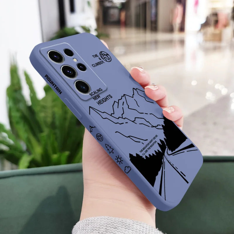 Climb Mountains Phone Case For Samsung Galaxy S25FE  S24 S23 S22 S21 S20 S10 S10E S9 Ultra Plus FE Note 20 Ultra 10 9 Plus Cover