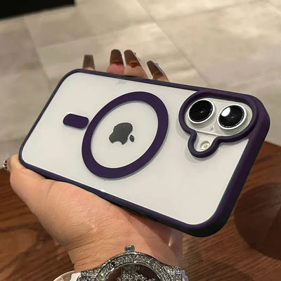 Luxury For Magsafe Transparent Case For iPhone 11 12 13 14 15 16 17 Pro Max Mini Plus Magnetic Wireless Charge Bumper Case Cover