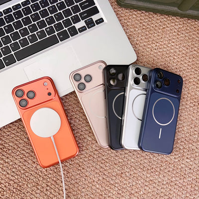 Instantly Change 17 Ultra Thin Metallic Paint Magnetic Case For iPhone 18 17 16 15 14 13 Pro Max Lens Protect For Magsafe Cover