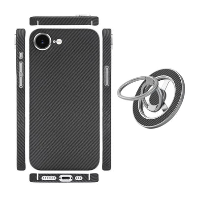 Amstar Magnetic Carbon Fiber Phone Case for iPhone 16e Magsafe Cover Luxury Kevlar Aramid Fiber Magnetic Cases