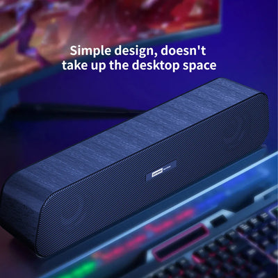 Lenovo Portable Desktop Speakers USB Stereo Deep Bass, Music Player 3D Surround Loudspeaker Audio Player for PC Laptop Desktop