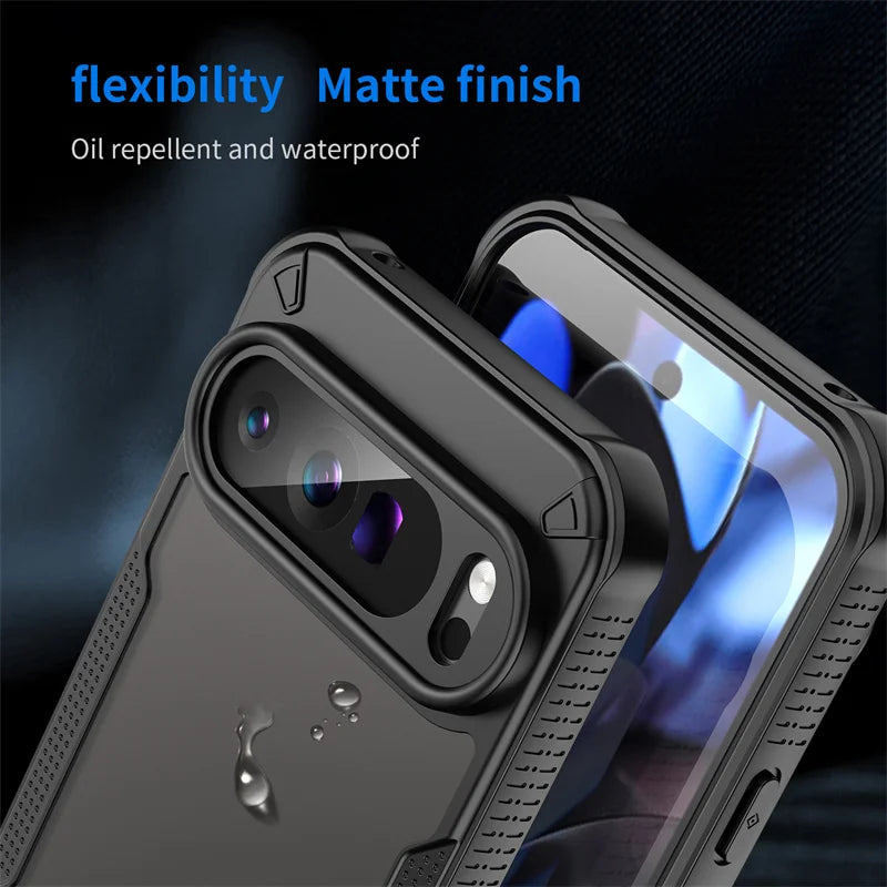 Luxury Matte Hybrid Rugged Protective Cover For Google Pixel 10 9 Pro XL 8 Pro 9A 8A Simple Case Shockproof Coque Fundas Capa