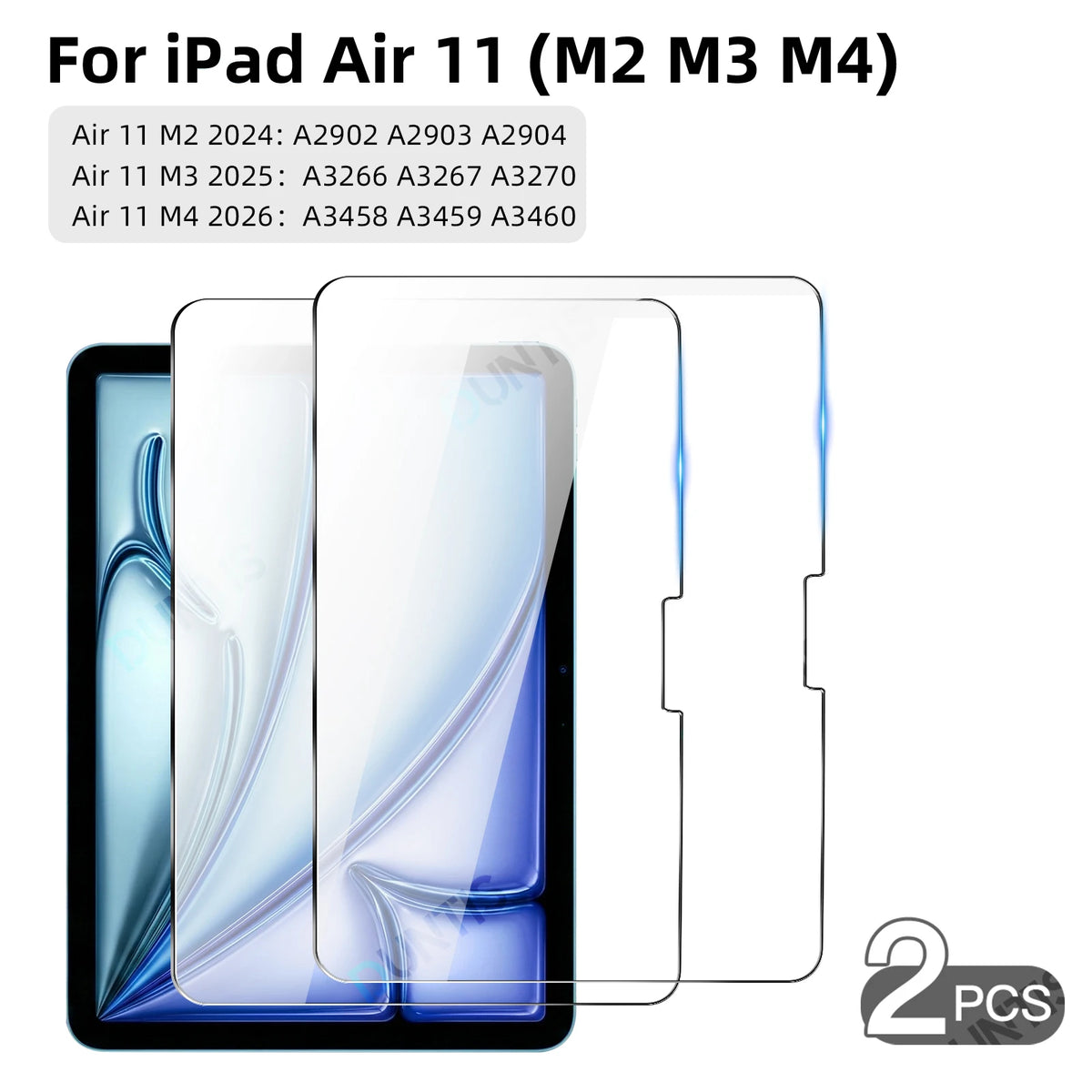 2Pcs Tempered Glass Screen Protector For iPad Pro Air 13 11 12.9 2025 M5 M4 M3 M2 Air 5 4 10th 9th Generation Mini 6 7 HD Film