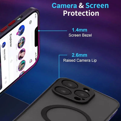 Magnetic Mobile Phone Case with Stand for iPhone 17 16 Pro Max 15 14 Plus 13 12 11 Translucent Cover with Kickstand