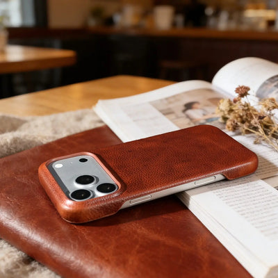 For Iphone 17 Pro Max Case for IPhone 18 Pro 16 15 14 13 12 XR 11 Genuine Leather Cover Cases Aesthetic Vintage Phone Back Coque