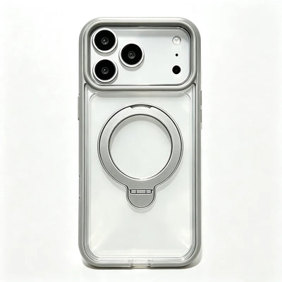 Magnetic Phone Case With 360 Rotatable Metal Kickstand, Clear Shockproof Protective Cover With IPhone 17 Pro Max 16 15 14 13 12 All Models