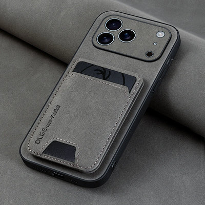Luxury Synthetic Leather Card Bag Holder Case for iPhone 18 17 16 E 15 13 14 Pro Max Leather Card Slot Bag Protective Cover