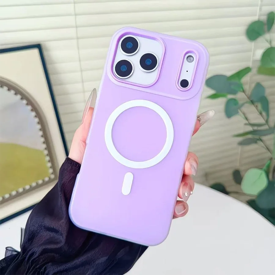 Compatible 17/16/15/14/13 Pro/Pro Max/Plus/Mini/Air Phone Case, Sweet Jelly Frosted Magnetic Double Layer Shockproof Cover for Women Girls