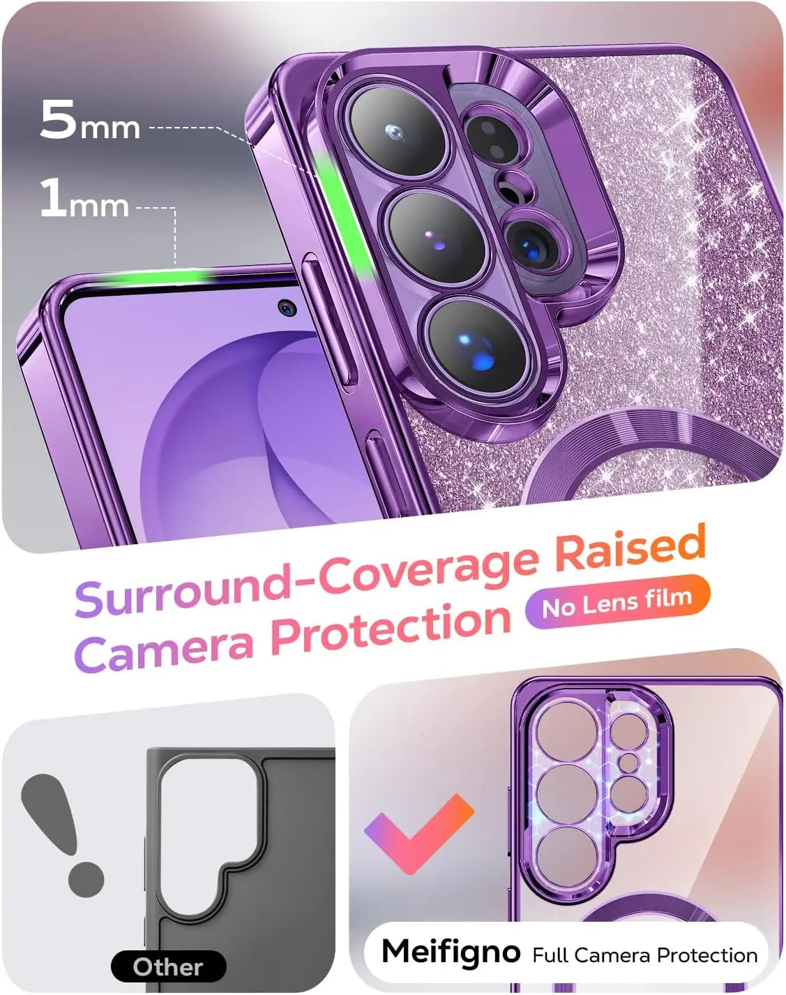 Magnetic Protective Case for Samsung Galaxy S26 Ultra S25+ MagSafe Detachable Flash Card And Wristband Lens Protective Case