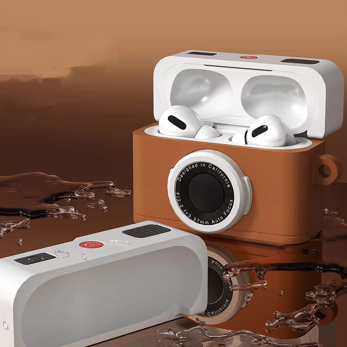 Retro Camera Design Wireless Headset Earphone Case Soft Silicone Protective Cover for AirPods 2 3 4 Pro Pro2 Earphone Accessory