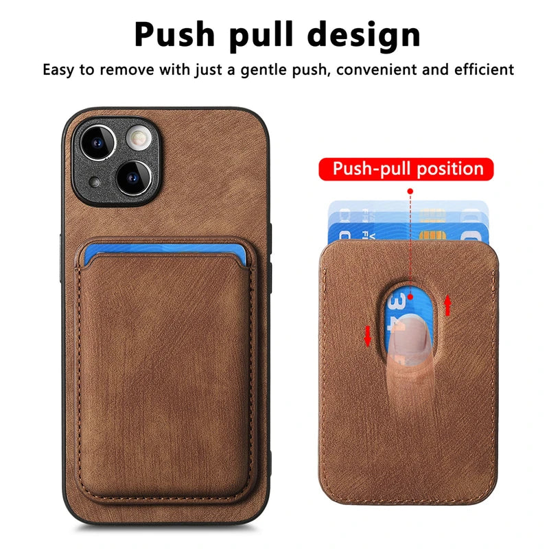 2 in 1 Detachable Magnetic Card Slot Phone Case For iPhone 16 15 14 13 12 11 Pro Max Plus Mini 16E Luxury Leather Wallet Cover