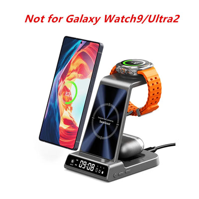 SwanScout C01 Charging Station for Samsung S25 S24 Ultra S23 Z Flip Z Fold Wireless Charger for Galaxy Watch 8 7 for Buds 3 Pro